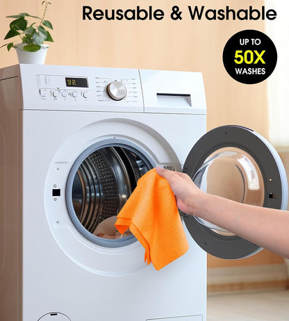 KitchLife Microfiber Cleaning Cloth Roll - Tear-Away Reusable Microfiber Paper Towels, Lint-Free, Washable, 20 Sheets for Kitchen, Car, Dishes, and Sensitive Surfaces (Pink)