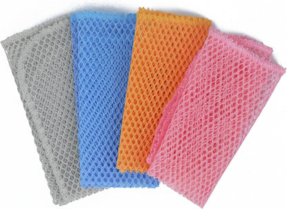Heavy Duty Dish Scrubbers, Non-Scratch Scouring Pads - Odorless & Long Lasting Mesh Dish Cloth - Replace Sponges - Kitchen, Floor and Bathroom Usage (4 Pcs)