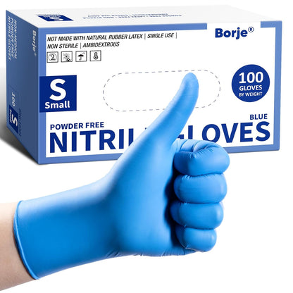 Borje Nitrile Gloves Large, 100 Count Disposable Gloves, Black, Latex-Free Powder-Free, Medical Exam, Food Safe, Cleaning, Cooking