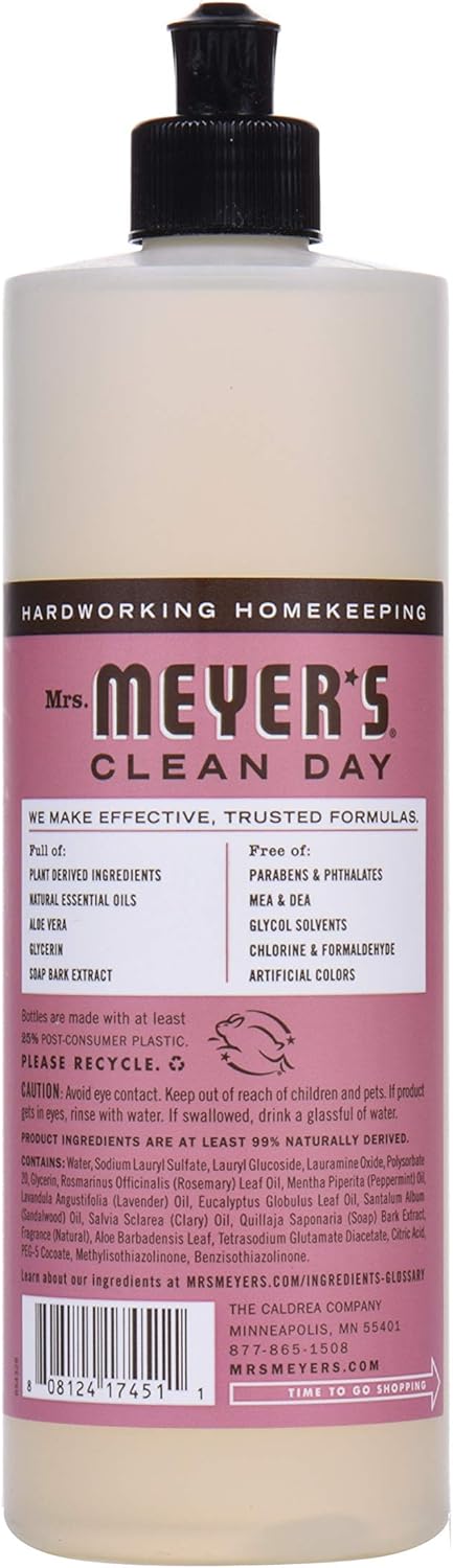 MRS. MEYER'S CLEAN DAY Liquid Dish Soap, Honeysuckle Scent, 16 Fl Oz Bottle