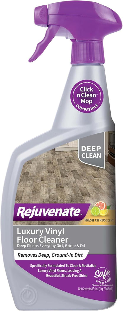 Rejuvenate Luxury Vinyl Floor Cleaner Refill, 1 Gallon, Gently Cleans and Revitalizes Luxury Vinyl Floors