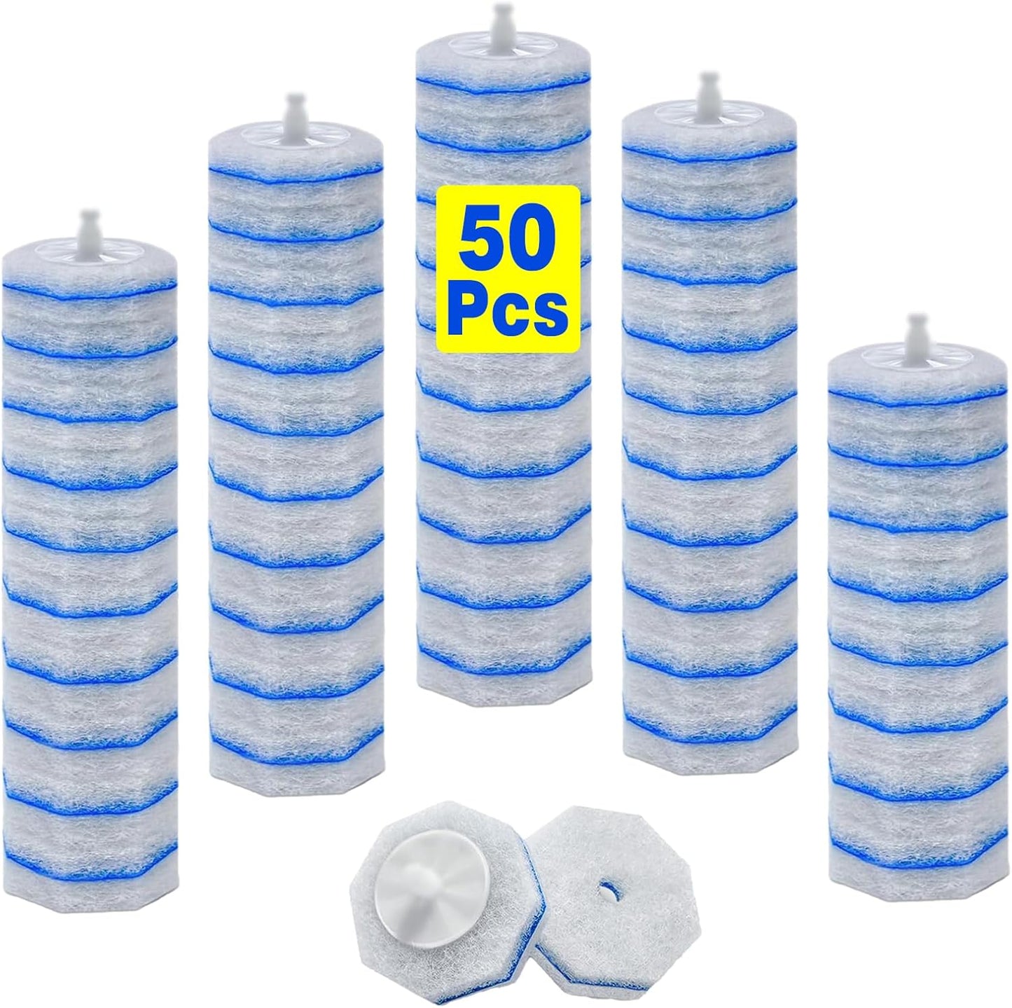 30 Toilet Bowal Wand Refills Fits for Clorox Toilet Brush Wand, Upgrade 3-Layer Disposable Bowl Cleaner Refills for Bathroom Cleaning, 3X Cleaning Power, No Falling Apart