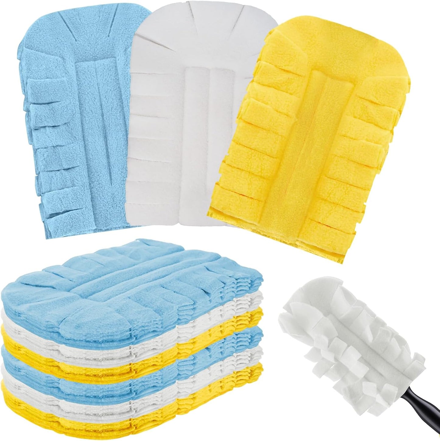 Zubebe 12 Pcs Duster Refill Reusable Fleece Duster Refills Feather Flat Dusters Multi Surface Washable Cleaning Pads Tools for Home, Blinds, Car, Pet, Furniture, Fans (Dark Color)