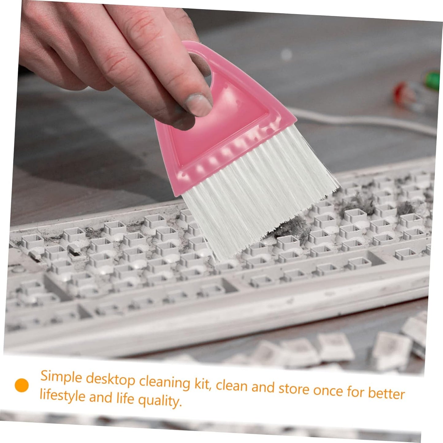 Mini Broom and Dustpan Set 2 Pieces Compact Desktop Cleaning Tools with Flexible Bristles for Pet Hair Household Debris and Car Interior Cleaning
