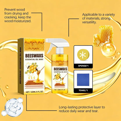Beeswax Wood Polish Spray,Beeswax Essential Oil Wax,Bees wax Floor Polish Spray,2026 Wood Polishing Spray, For Furniture & Floors, Scratch Remover, Polish (1pcs)