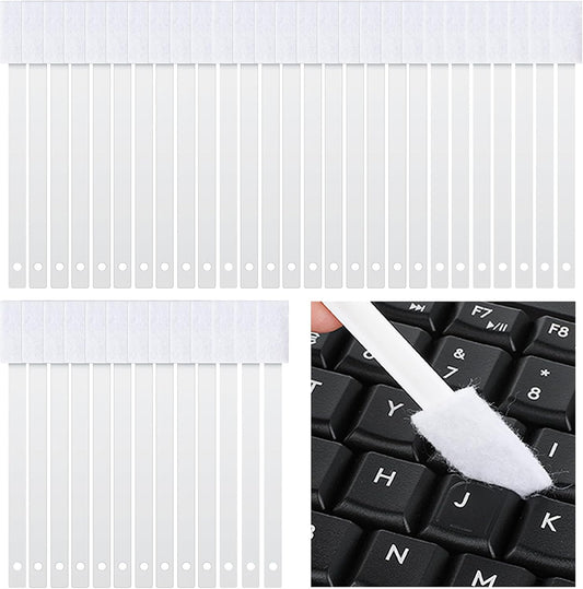 Ouligay 40PCS Disposable Crevice Cleaning Brushes Crevice Cleaning Tools Crevice Hole Brush Disposable Toilet Brush Keyboard Scrub Brush for Window Groove,Door Track, Keyboard,Grooves(White)