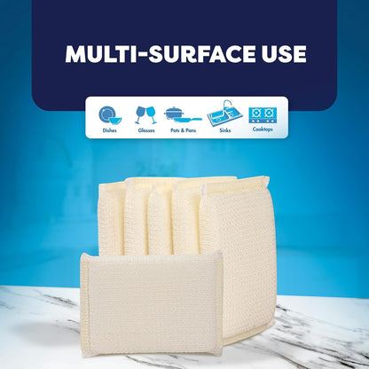 6 Scrub Sponges Kitchen by SCRUBIT, Multi-Purpose Scouring Pads, Non-Scratch Cleaning Sponges for Dishes, Pots & Non-Stick Cookware - Long Lasting Dish Scrubbers for Kitchen, Bathroom & More