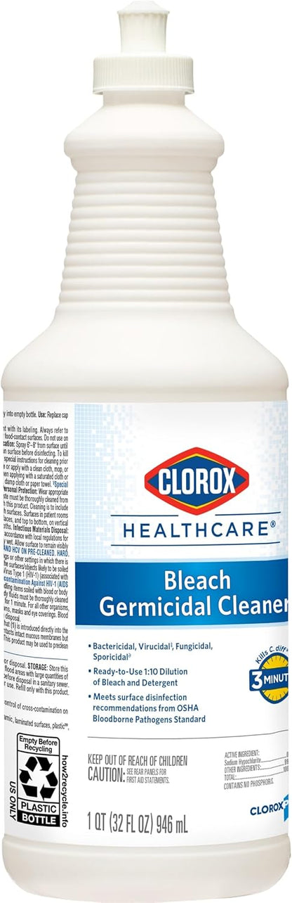 Clorox Healthcare Bleach Germicidal Cleaner Pull-Top, 32 Fluid Ounces (Package May Vary)