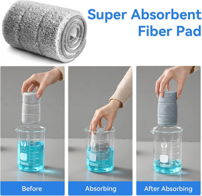 5 Pack Replacement Pads, Compatible with POPMOP Mop and Bucket Set - Microfiber Flat Mop Pads for All 13" X 4.9" Squeeze Flat Floor Mop - Washable Pads Replacement
