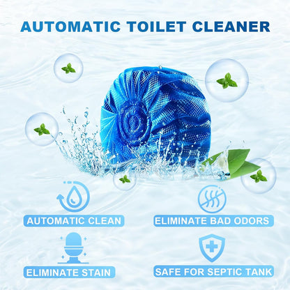 Msvvko Toilet Bowl Cleaner Tablets Blue Toilet Tank Cleaners, Septic-Safe Hard Water Stain Remove, Bathroom Automatic Toilet Cleaning & Deodorizer, Fresh Scent - 30 Tabs
