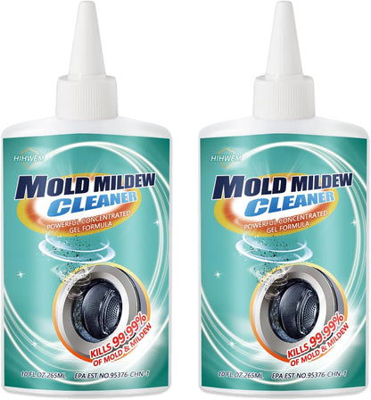 HIHWEM MoldStain Remover Gel, Washing Machine Seal Cleaner for Front Load Washer, Tiles Grout Cleaner Bathroom Cleaning Home Kitchen Sinks Caulk Cleaning, 10 Oz