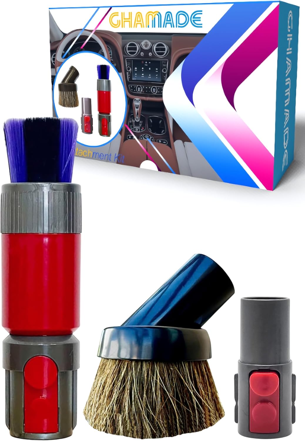 1.25'' Shop Vacuum Dust Brush Attachment with 25mm Horse Hair (2PCS) - Round Dust Brush Soft Bristle for Furniture, Blinds, Car, Wood, Electronics - 1.25 inch (32mm) Vacuum Accessories