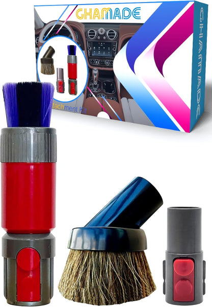 1.25'' Shop Vacuum Dust Brush Attachment with 25mm Horse Hair (2PCS) - Round Dust Brush Soft Bristle for Furniture, Blinds, Car, Wood, Electronics - 1.25 inch (32mm) Vacuum Accessories