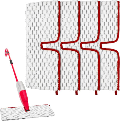 Spray Mop Pads Compatible with Promist Max - Reusable Mop Refills for Oceda Promist Max, Microfiber Double Sided Usable Dry Wet Floor Cleaning (6 Pack Red)
