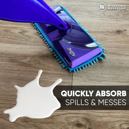 10" Mucho Microfiber Mop System - Mops for Floor Cleaning - Hardwood Floor Mop for Tile, Laminate, Wood, Vinyl Floors | Washable Pads | Dry & Wet Mopping - Microfiber Wholesale