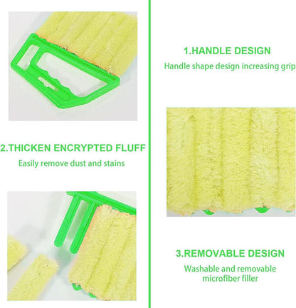 2 Pcs Blind Cleaner - Washable Window Blind Cleaner Duster Tool, Hand-Held Blind Duster for Wood Dlinds Mini Duster Brush Blind Dust Cleaner Venetian Shades Brush Window