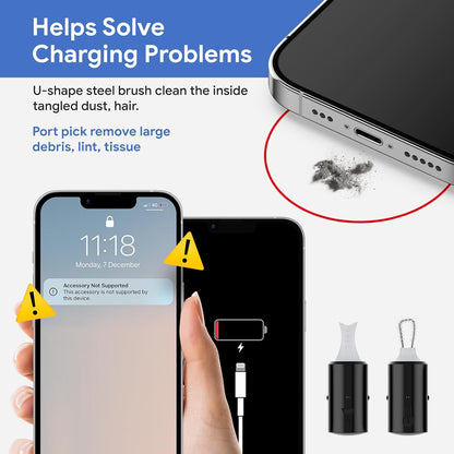 for iPhone Cleaning Kit for Charging Port Cleaner, Multi-Tool Cleaner Kit for AirPods and ipad(USB C) Speaker & Charger Port, Repair & Recovery for Lightning Cables & Connectors, Easy Storage