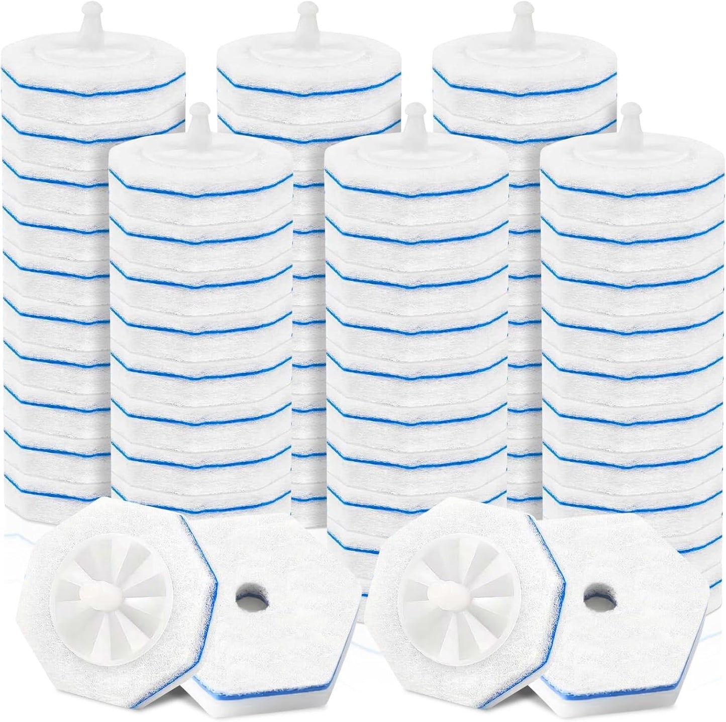 64Pcs Toilet Wand Refills for Clorox, Disposable Toilet Bowl Cleaners Scrubber, 5X Cleaning Power Upgrade Formula Disposable Toilet Bowl Wand Refills Compatible with Clorox and the Most Toilet Brushes