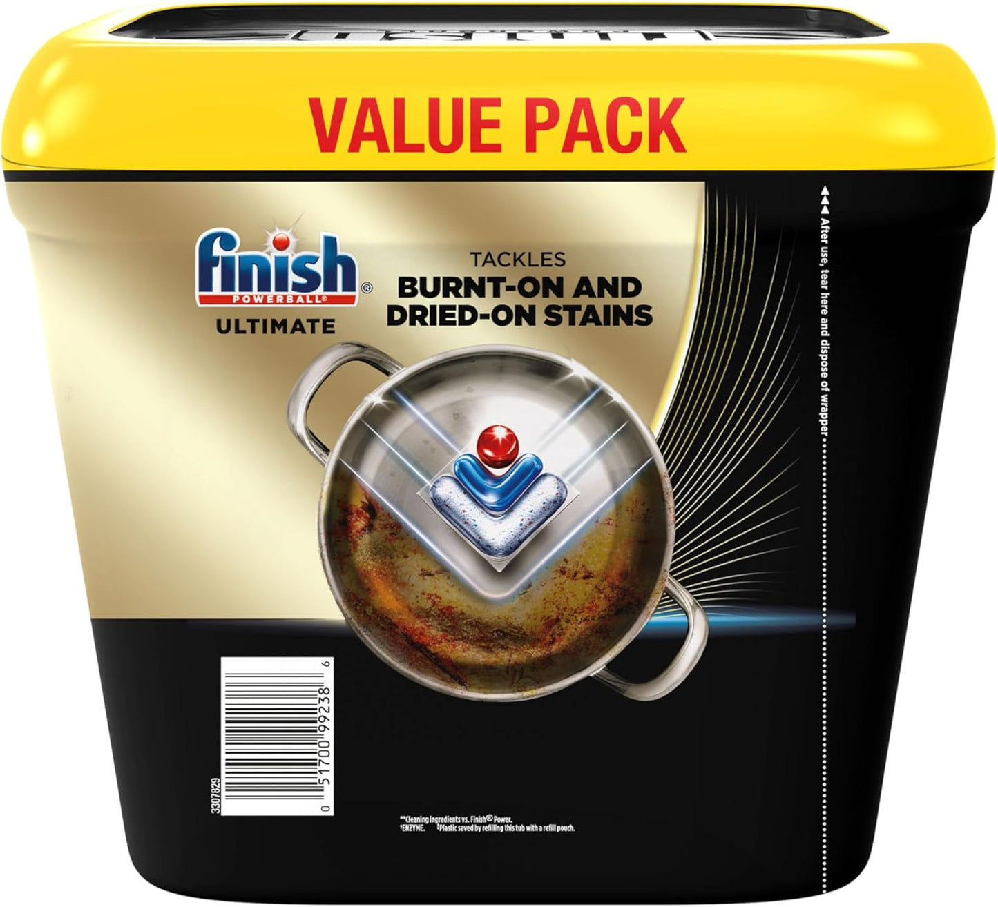 Finish Ultimate Dishwasher Pods, No Pre-Rinse Dishwasher Detergent Soap Removes Burnt-On Stain, with CycleSync Technology, Degreasing & Scrubbing Power, 52 Count (Packaging may vary)