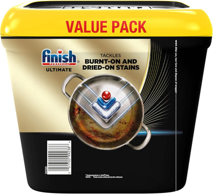 Finish Ultimate Dishwasher Pods, No Pre-Rinse Dishwasher Detergent Soap Removes Burnt-On Stain, with CycleSync Technology, Degreasing & Scrubbing Power, 52 Count (Packaging may vary)