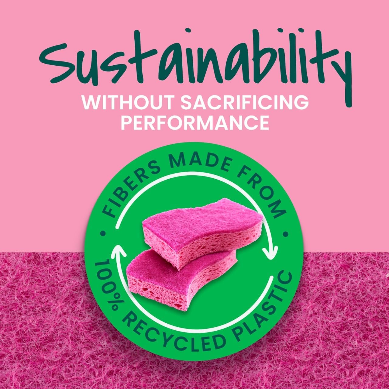 Scotch-Brite Delicate Clean Non-Scratch Scrub Sponge, 3 Nonscratch Kitchen Sponges for Gentle Cleaning of Porcelain, Fine china, Stemware, Nonstick Pots and Pans, Mirrors, Faucets, and More