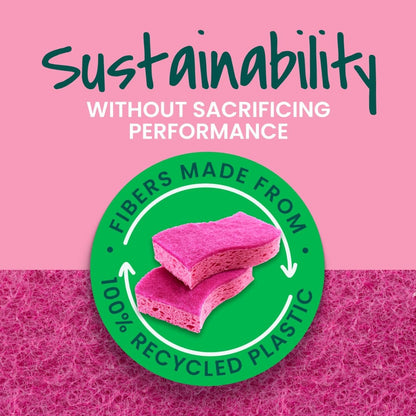 Scotch-Brite Delicate Clean Non-Scratch Scrub Sponge, 3 Nonscratch Kitchen Sponges for Gentle Cleaning of Porcelain, Fine china, Stemware, Nonstick Pots and Pans, Mirrors, Faucets, and More