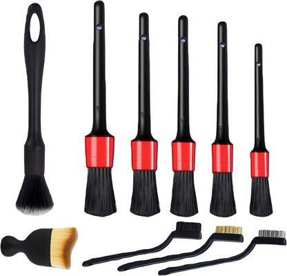 10pcs Auto Car Detailing Brush Set，Professional dusting Brush Suitable for Interior and Exterior car Decoration，Dust Removal and Cleaning Tools
