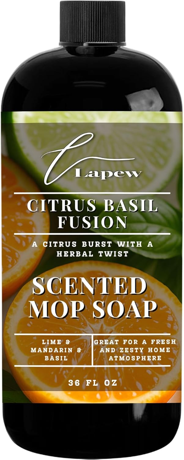 Lapew Santal Scented Mop Soap - Luxury Floor Cleaner Concentrate for Mopping Tile, Laminate, Vinyl & Hardwood | Streak-Free, Low-Foam | 36 oz - Colors A