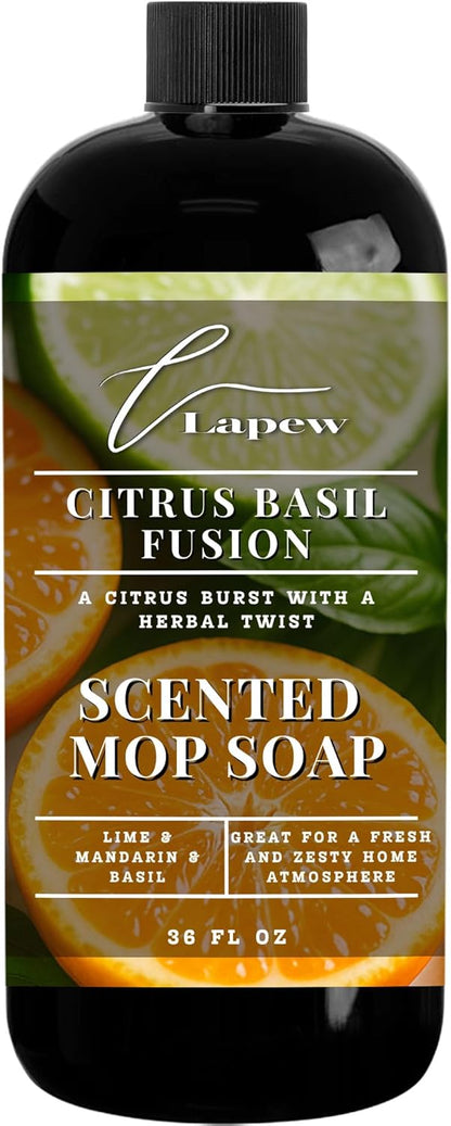Lapew Baccarat Scented Mop Soap - Luxury Floor Cleaner Concentrate for Mopping Tile, Laminate, Vinyl & Hardwood | Streak-Free, Low-Foam | 36 oz - Colors A