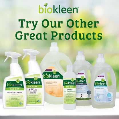 Biokleen Bac-Out Enzyme Cleaner Spray and Stain & Odor Remover for Pet Stains, Laundry, Diapers, Wine, Carpets, & More, Eco-Friendly, Non-Toxic, Lime Scent, 32 Ounces