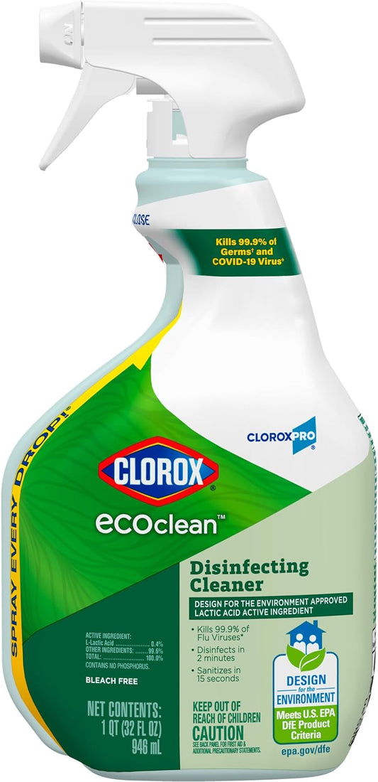 Clorox CloroxPro EcoClean Disinfecting Cleaner Refill, 128 Fluid Ounces