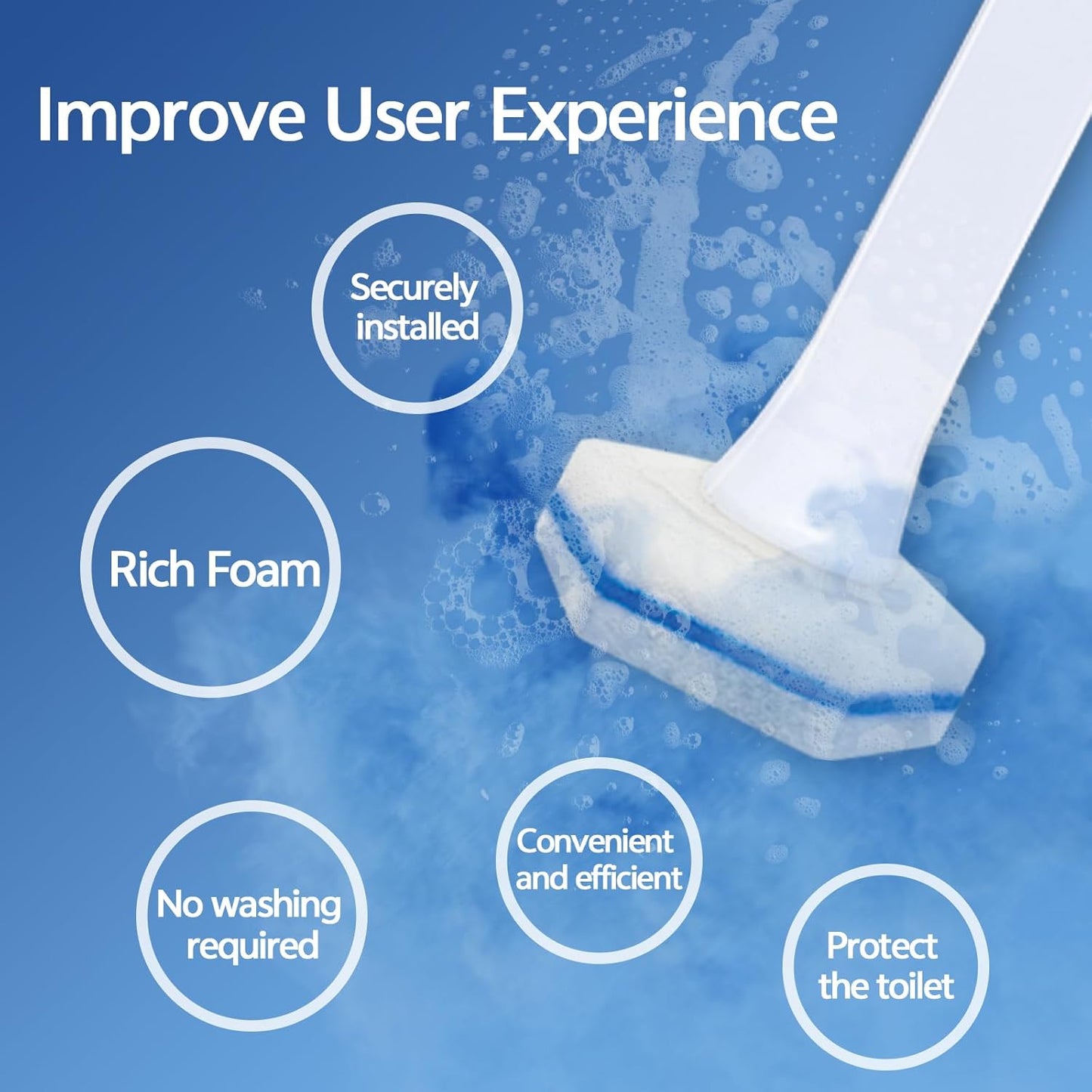 Aimery 100 Counts Blue Disposable Toilet Bowl Cleaning Wand Refills Compatible With Clorox(100,Blue)