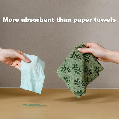 Microfiber Cleaning Cloth Roll,80 Pack Cleaning Towels,Lint Free Rags Paper Towels & Tear Away Reusable Towels,Washable Shop Rags Floral Wipe Cloth,Wash Cloths Dish Rags for Car Kitchen Window