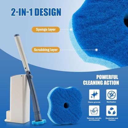 50 PCS Toilet Bowl Wand Refills, Replacement Heads for Bathroom Washroom Cleaning Pads, Disposable Toilet Brush Refills Compatible with Household Brush Scrubber Cleaning Refill Lavender Breeze Purple