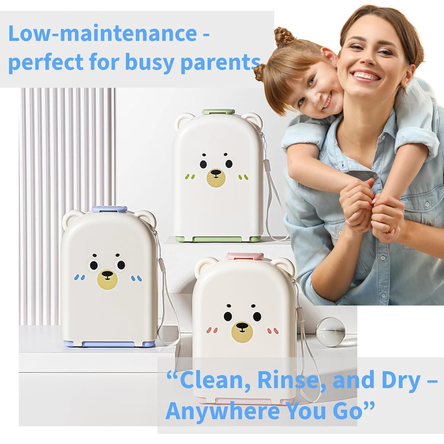 Travel Bottle Cleaner kit, 7in1 Baby Toddler Travel Essential Silicone Bottle Brush Set, Nipple, Drying Rack, Straw, & Breast Pump Cleaning, Soap Dispenser & Organizer Case, Gift Mom
