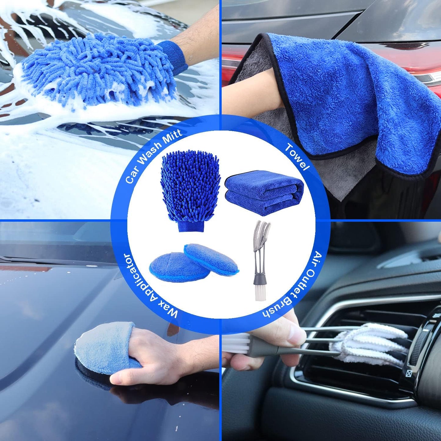 TTRCB 27Pcs Car Detailing Kit, Car Cleaning Kit, Car Detailing Brush Set, Drill Brush Set, Car Detailing Brushes, Car Wash Kit, Car Accessories, Car Cleaning Supplies for Interior, Exterior, Wheels