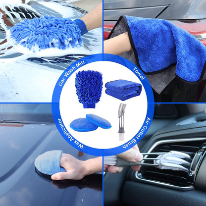 TTRCB 27Pcs Car Detailing Kit, Car Cleaning Kit, Car Detailing Brush Set, Drill Brush Set, Car Detailing Brushes, Car Wash Kit, Car Accessories, Car Cleaning Supplies for Interior, Exterior, Wheels