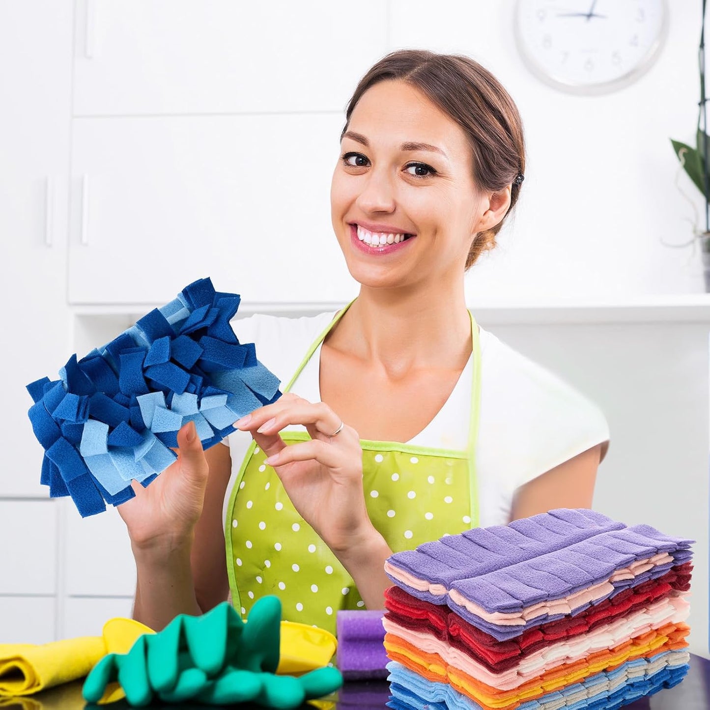 Zubebe 12 Pcs Duster Refill Reusable Fleece Duster Refills Feather Flat Dusters Multi Surface Washable Cleaning Pads Tools for Home, Blinds, Car, Pet, Furniture, Fans (Dark Color)