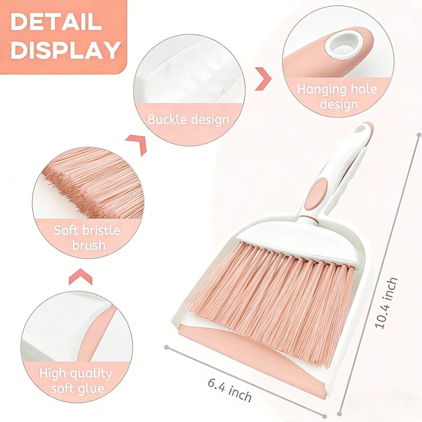 Dust pan, Mini Dustpan and Brush Set, Small Broom and Dustpan Set, Small Hand Broom and dust pan Set, Whisk Broom, Dust pan and Brush for Desk, Table, Home, Kitchen (Light Green 2pcs)