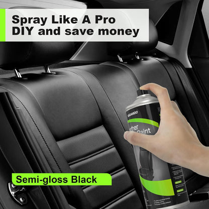 NADAMOO Leather Spray Paint Semi-Gloss Black 1 Can - Flexible Finish Vinyl Coating for Furniture, Car Seats, Bags, Couches, Shoes, DIY, Home & Auto