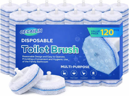 Cecailin® 60pcs Disposable Toilet Brush. Bathroom Cleaning. Disposable bowl cleaners Compatible with Most Toilet Brushes