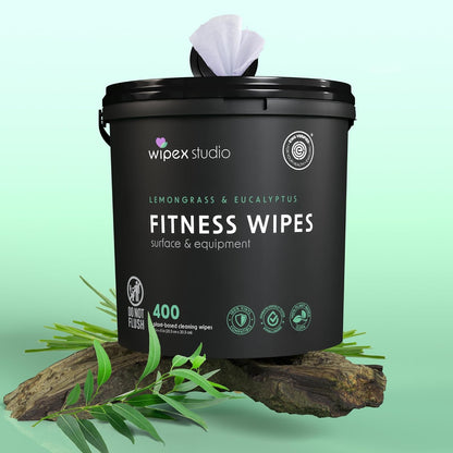Wipex Gym Wipes Bucket Refill – EWG Verified, 400 Ct Plant-based Fitness Equipment Wipes, Lavender and Vinegar to Clean Surfaces, Safe Yoga Mat Cleaner, Gym Cleaner and Peloton
