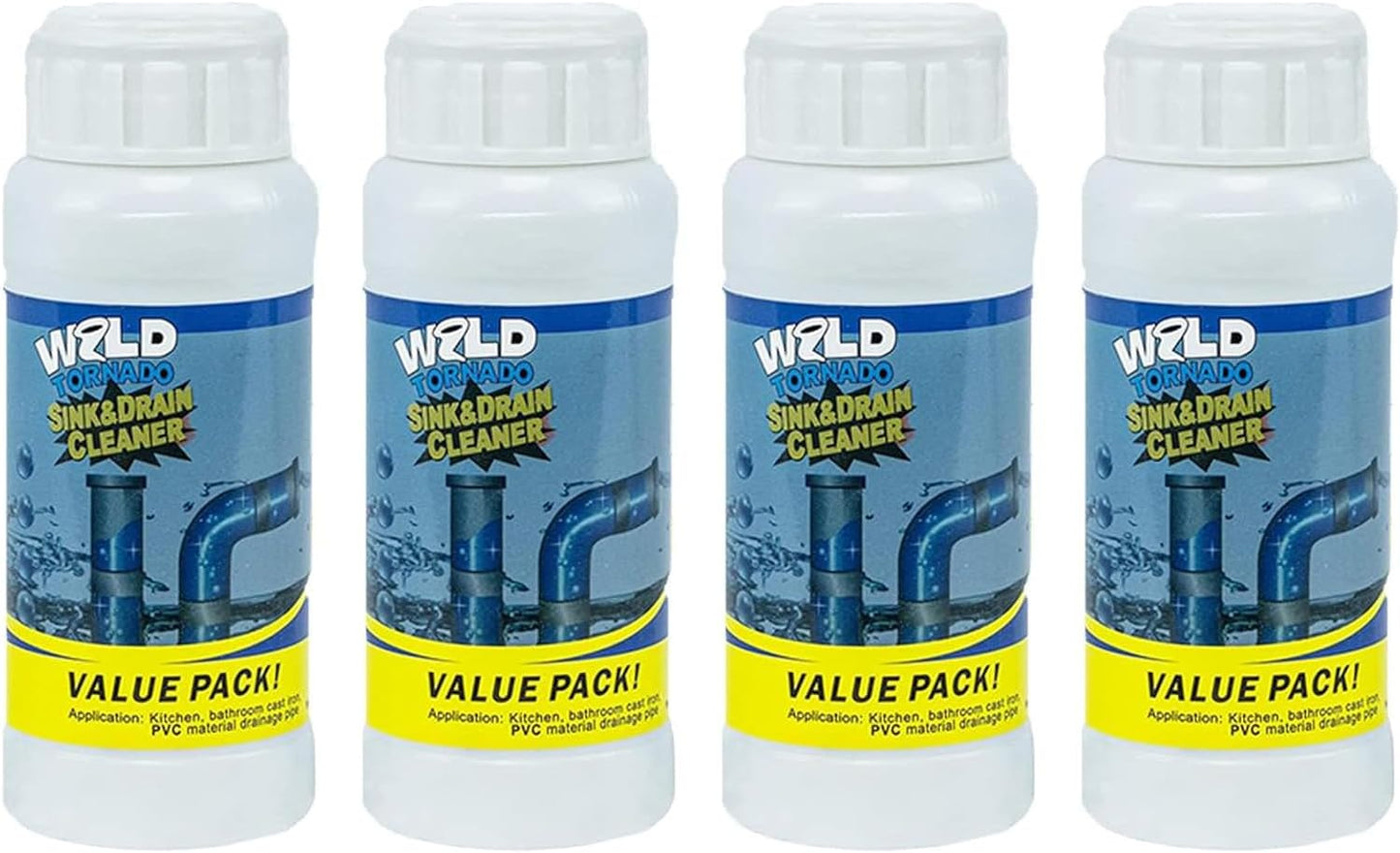 Wild Tornado Pipe Dredge, Powerful Sink and Drain Cleaner Powder, Fast Foaming Drain Cleaner for Kitchen and Pipes Cleaning Tool