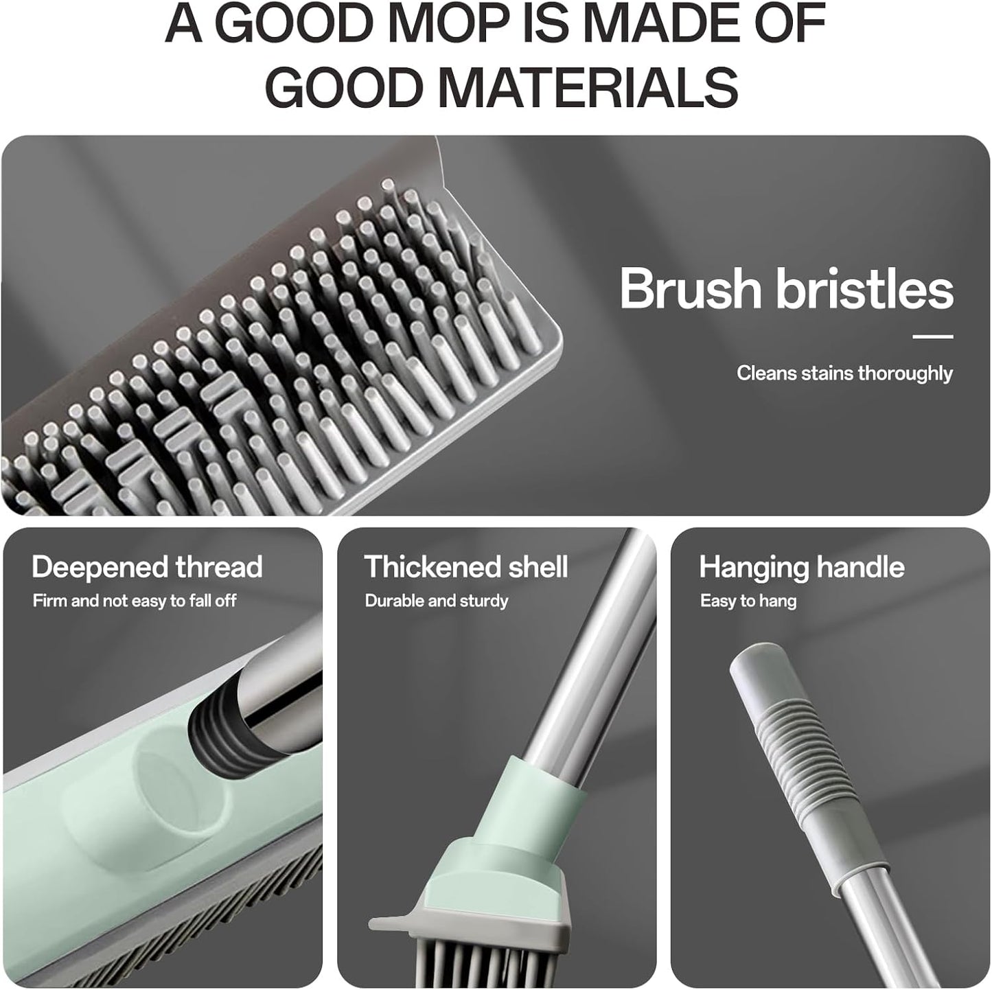 Pet Hair Rubber Broom with Squeegee for Carpet,Fur Remover Broom Carpet Rake for Pet Hair Removal, with 50" Long Handle