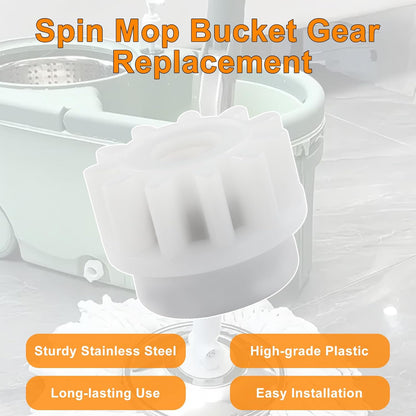 6 Pack Spin Mop Bucket Gear Replacement – Stainless Steel & Plastic White Gears, One Way Clutch Bearing Sprockets for Spin Mop Bucket Repair