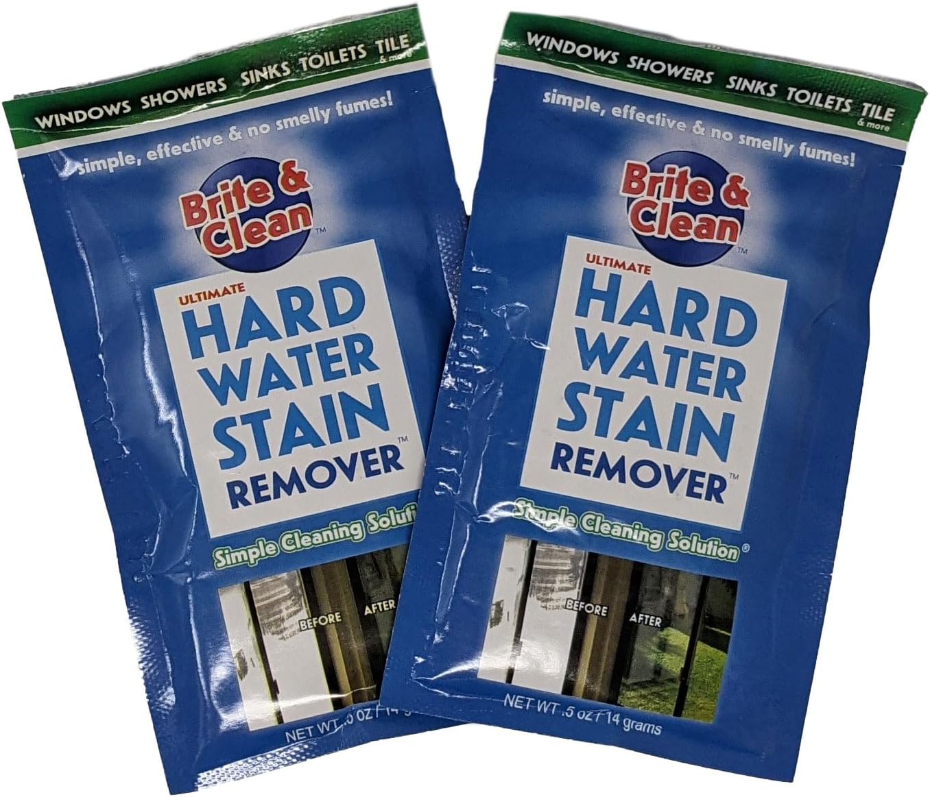 Brite & Clean® Spotless Shower Doors® Kit for Hard Water Stain Removal on Glass, Shower Doors & Windows – Removes Mineral Deposits from Granite, Porcelain, Tile, Stainless Steel & Chrome too