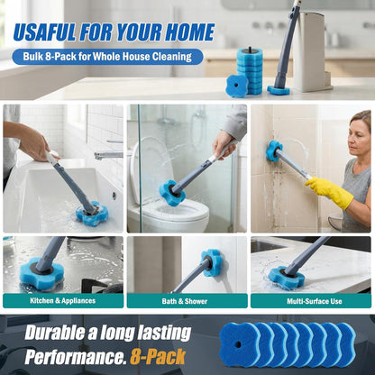 50 PCS Toilet Bowl Wand Refills, Replacement Heads for Bathroom Washroom Cleaning Pads, Disposable Toilet Brush Refills Compatible with Household Brush Scrubber Cleaning Refill Lavender Breeze Purple
