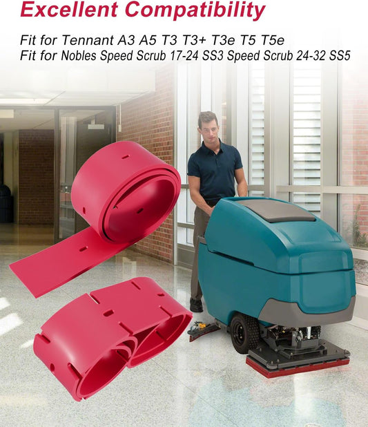 Squeegee Blade Kit Fit for Tennant A3 A5 T3 T3+ T3e T5 T5e Nobles Speed Scrub 17-24 SS3 24-32 SS5, Floor Scrubber Rubber Replace 32.6in 1011456 31in 1011232