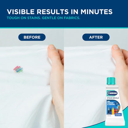 Carbona Stain Devils #6 (1.7 Fl Oz), Targeted Spot Cleaner for Grass, Dirt & Make-Up Stains, Safe on Skin & Washable Fabrics