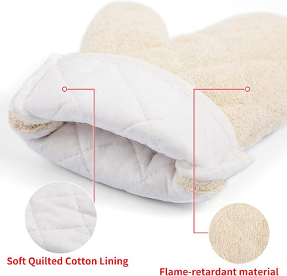 ARCLIBER Oven Mitts 1 Pair of Quilted Terry Cloth Cotton Lining,Extra Long Professional Classic Oven Mitt Heat Resistant Kitchen Oven Gloves,16 Inch